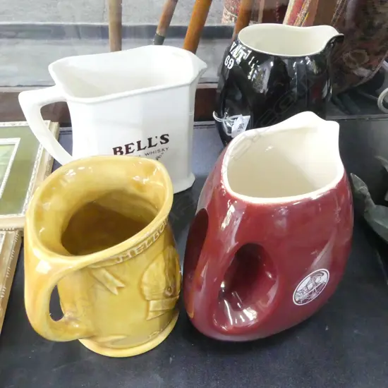 4 VINTAGE WISKEY JUGS H120MM