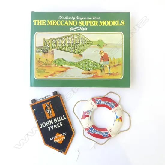 MECCANO BOOK, LIFEBOUY, JOHN BULL TYRES SIGN H.190mm