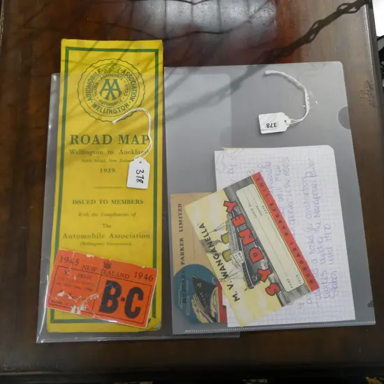 3 old 'M.V. WANGANELLA' SHIP BAGGAGE LABELS C.1952 w history of ship