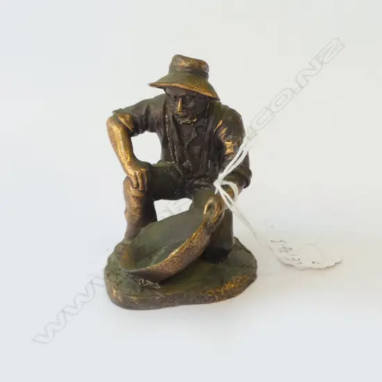A.B. HOLAN BRONZE SCULPTURE OF A MINER  SIGNED 1985 189/1000 H.75mm