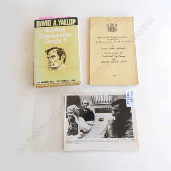 BEYOND REASONABLE DOUBT? by DAVID A. YALLOP + ROYAL COMM. INQUIRY INTO ARTHUR A. THOMAS & TV 1 IMAGE ...