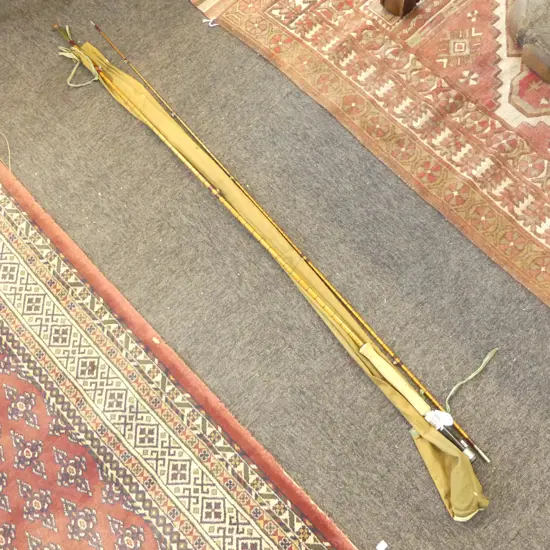 2 PCE SPLIT CANE FISHING ROD 'JOE FROST TONGA 9'3'' BY JSS WALKER BAMPTON & CO ALNWICK