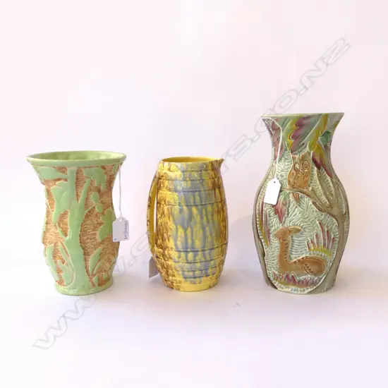 2 BESWICK FOREST VASES H260 & 200MM  & DECO JUG H200MM