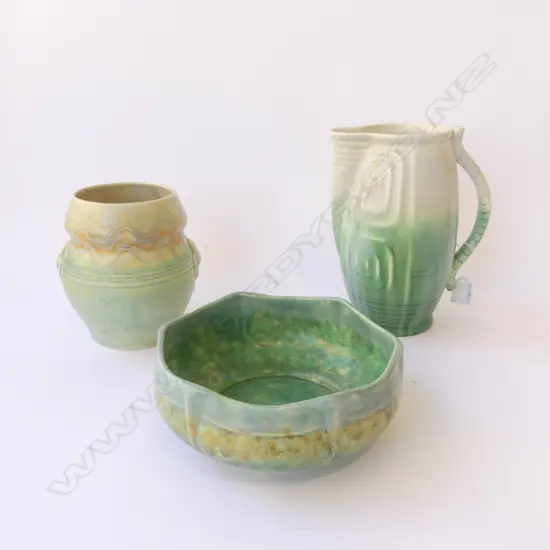 BESWICK DECO CHINA JUG H230MM VASE H170MM & BOWL DIA200MM