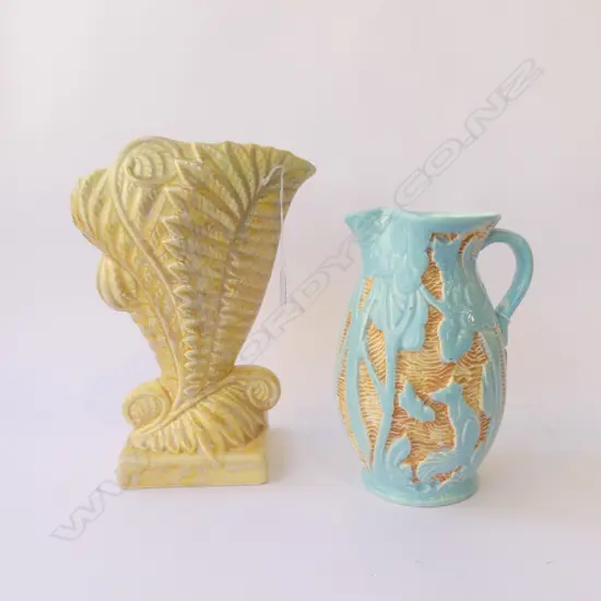 LARGE BESWICK FERN VASE H300 & FOREST FOX JUG H240MM