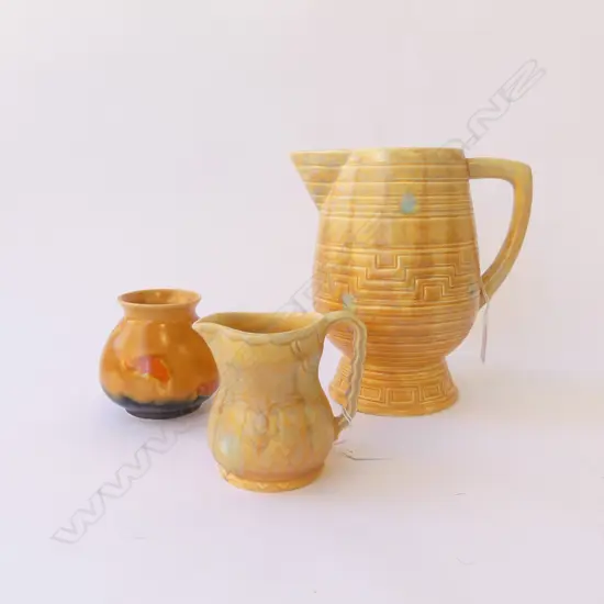 2 BESWICK DECO JUGS H240 &110MM & VASE H100MM