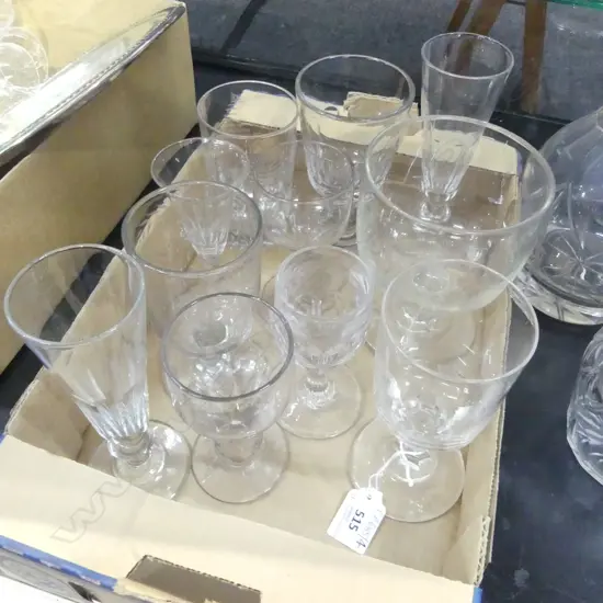11 ANTIQUE DRINKING GLASSES H.165mm