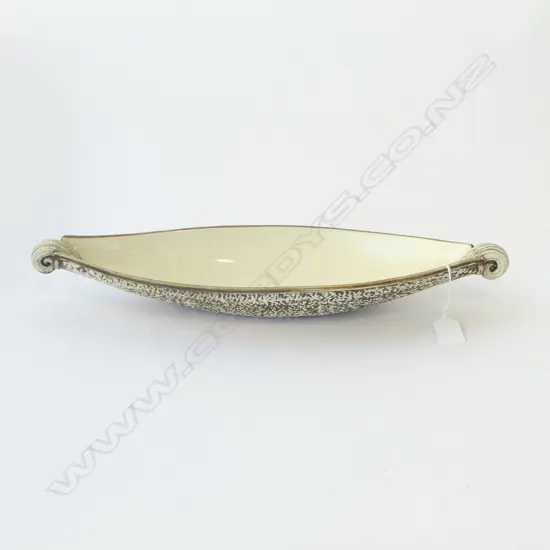 ROYCE MCGLASHEN N.Z. STUDIO POTTERY SCROLL BOWL L.470mm