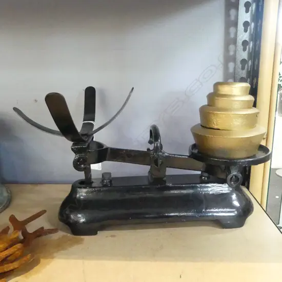 VINTAGE SCALES + 4 IMPERIAL WEIGHTS