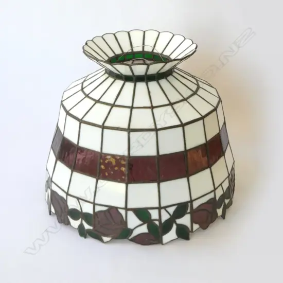 LEAD STAINED GLASS CEILING LAMP, DIA.370MM