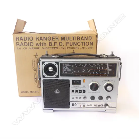 PYE PORTABLE RADIO RANGER MULITBAND 1983 330x250mm IN BOX, WORKING