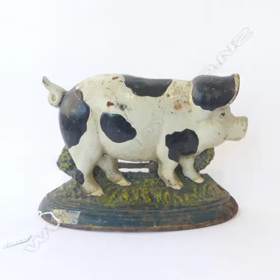 VINTAGE CAST IRON PIG DOOR STOP, L.300MM, H.210MM