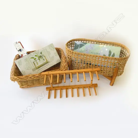 2 WICKER BASKETS, 'WANDERLUST KYOTO' BOXED PERFUME, PROPAGATION SET etc