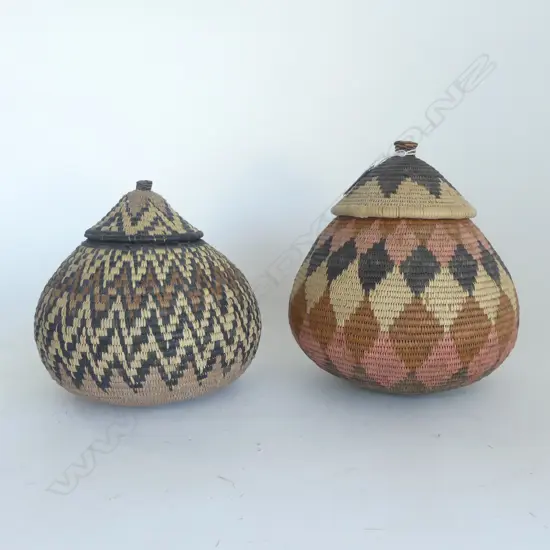 2 ZULU WOVEN LIDDED CONTAINERS H.220mm