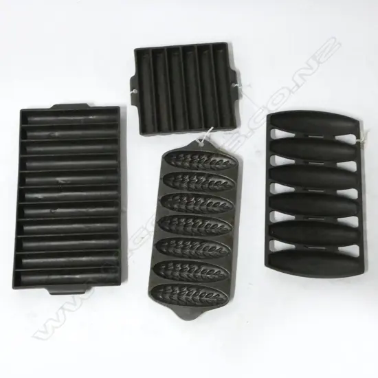 1418/1659/62/1334  4 VINTAGE CAST IRON GEM IRONS L360 LONGEST