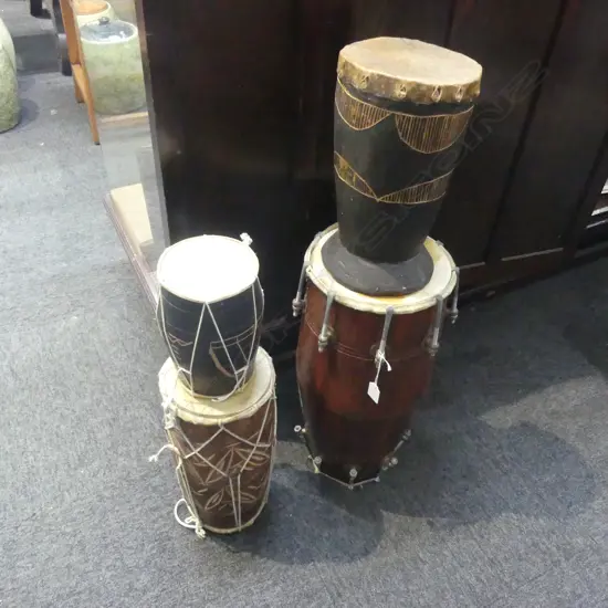 4 WOODEN DRUMS H.520mm