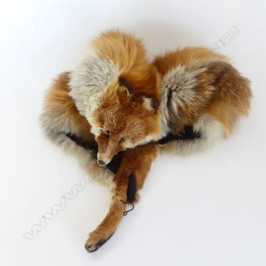 VINTAGE FOX FUR STOLE AUBURN COLOURS