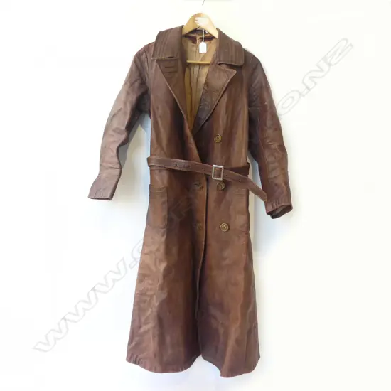 LEATHER TRENCH COAT ALLEGEDLY EX JEAN BATTEN...
