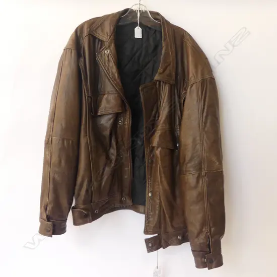 SOFT BROWN LEATHER JACKET  OF ENGLISH MAKE - PURCHASED ENGLAND 1984