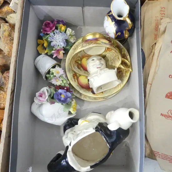 SMALL TRAY AYNSLEY CSP FIGURAL TEAPOT FLORAL ORNS ETC