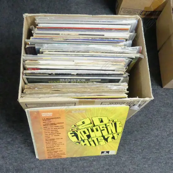 BOX of LPS VARIOUS VINTAGE INCLDS; JAZZ to ROBERT PLANT & RAMONES