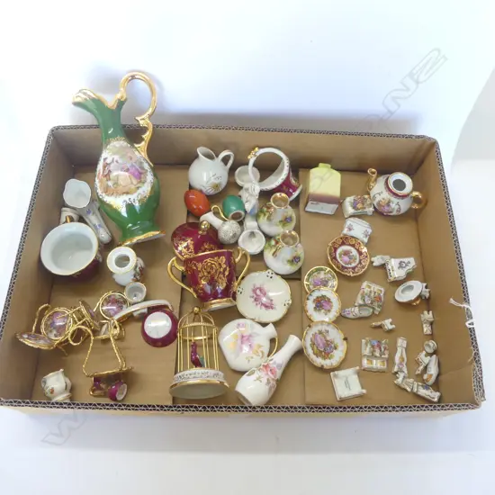 LARGE COLLECTION OF MINITURE LIMOGE CHINA ETC
