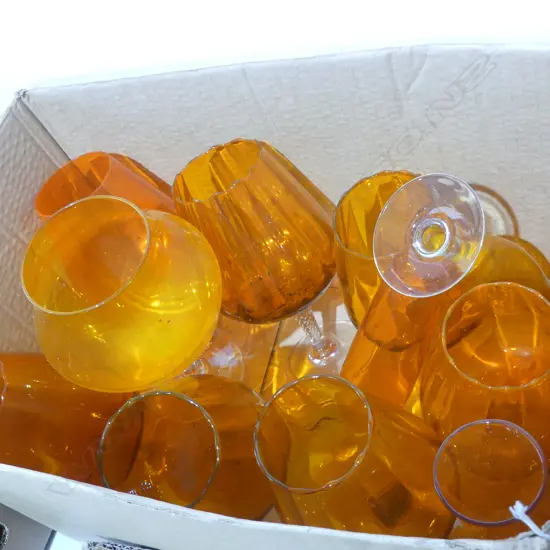 ORANGE ART GLASS VASES