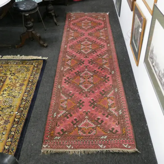 HAND KNOTTED ALL WOOL RUNNER 2880x810mm