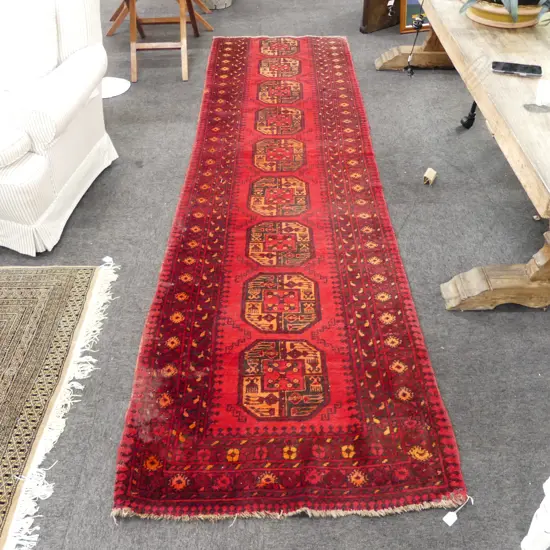 HAND KNOTTED ALL WOOL RUNNER 3300X970MM