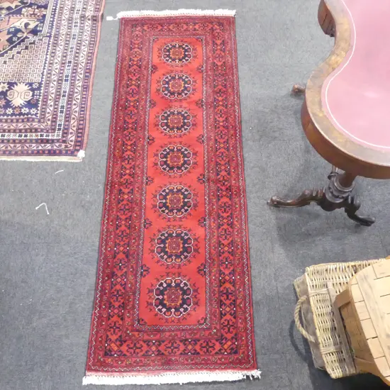 HAND KNOTTED WOOL PILE RUNNER 1900x680mm