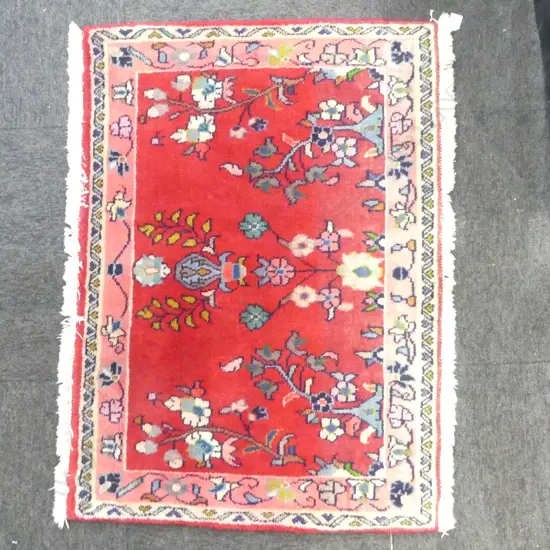 PERSIAN HAND KNOTTED WOOL PILE RUG 1000x710mm
