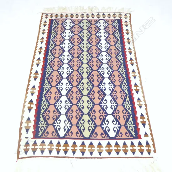 SMALL KELIM RUG PINK & IVORY TONES L1700 W1000MM