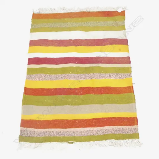 SMALL KELIM RUG STRIPPED YELLOW ORANGE PAT L860 W590MM