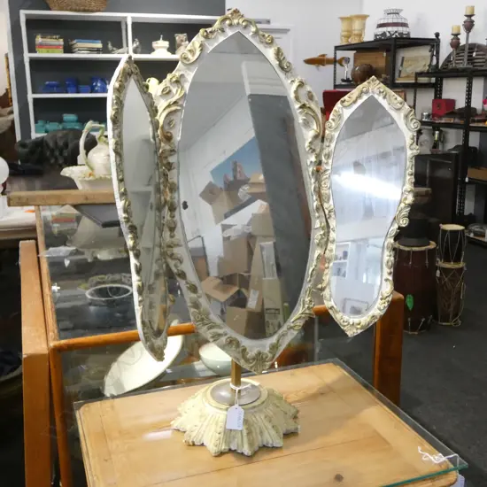 RETRO 3 PANEL TABLE TOP MIRROR H.615mm
