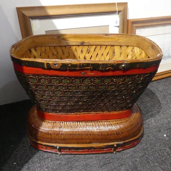 CHINSE LAQUER BASKET H.325mm