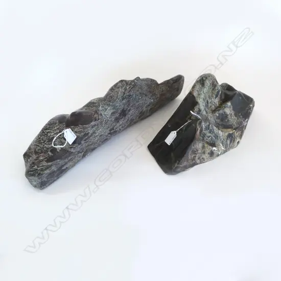 2 NATURALLY RIVER WORN BOULDERS Aprox. W.500mm