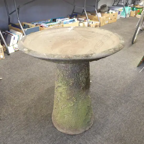 2 PART CERAMIC BIRD BATH, RUSTIC FINISH 550mm dia