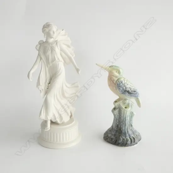 WEDGWOOD 'THE DANCING HOURS' FIGURINE H.240mm + KINGFISHER (ENGLAND)