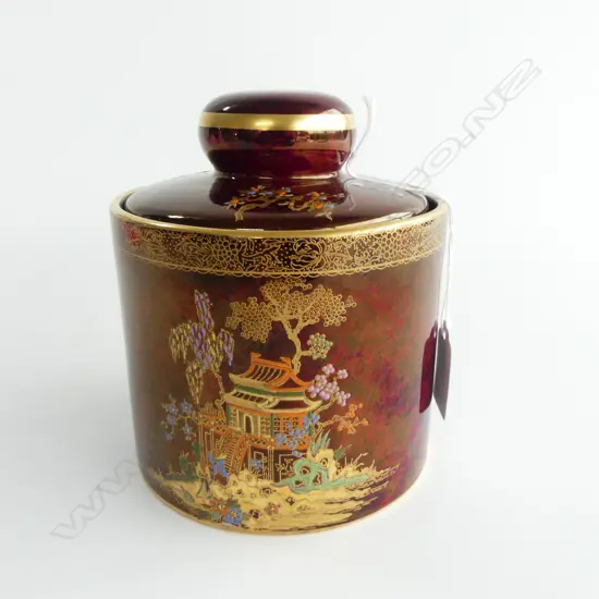 CARLTON WARE ROUGE ROYAL LIDDED CONTAINER H.140mm