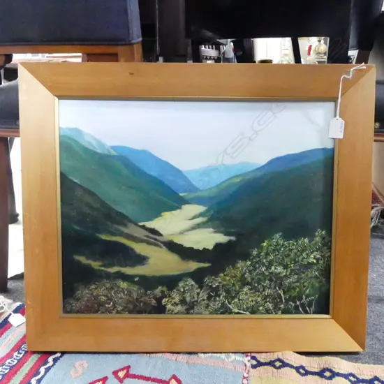 OIL ON BOARD LYRICAL SPENDOR COBB VALLEY NELSON SIGNED E FINLAYSON H380 W480MM