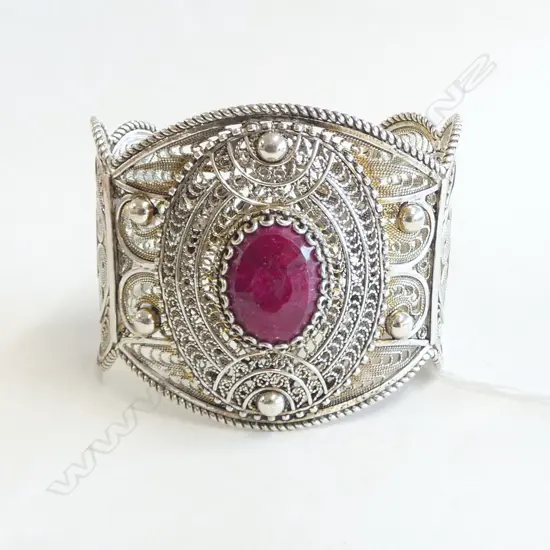 TURKISH 925 SILVER CUFF BANGLE 54.8gms