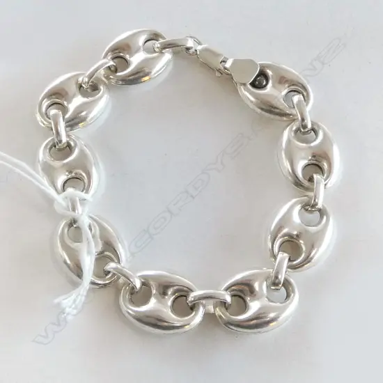 STG SILVER PUFFED ANCHOR MARINER LINK BRACELET, L.200mm, 20.47gms