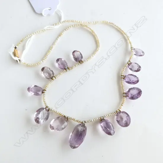 SEED PEARL AND AMETHYST NECKLACE