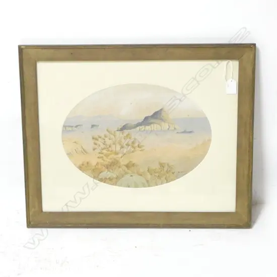 WYKES, M. - HAURAKI GULF, SIGNED & DATED 1884, WATERCOLOUR, SIGNED, 250 x 350mm