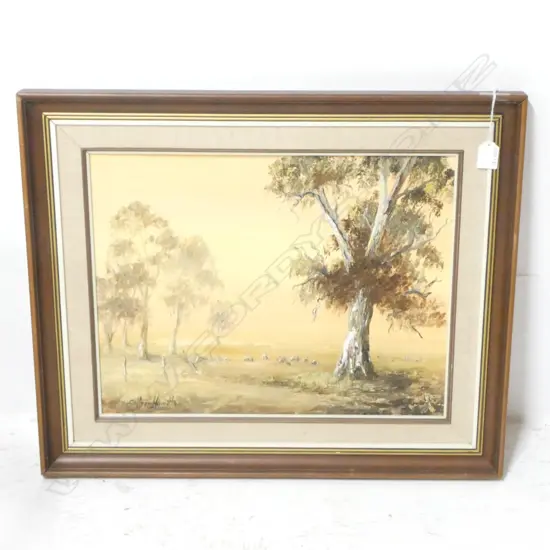 HAMILTON, COLLEEN (1930-1996) - EVENING LIGHT, NSW, OIL, SIGNED, 340 x 440mm