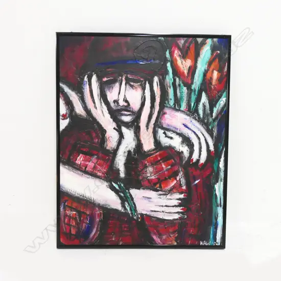 K. A. W. (INITIALS) - QUELLE HORREUR, OIL, SIGNED, 490 x 390mm