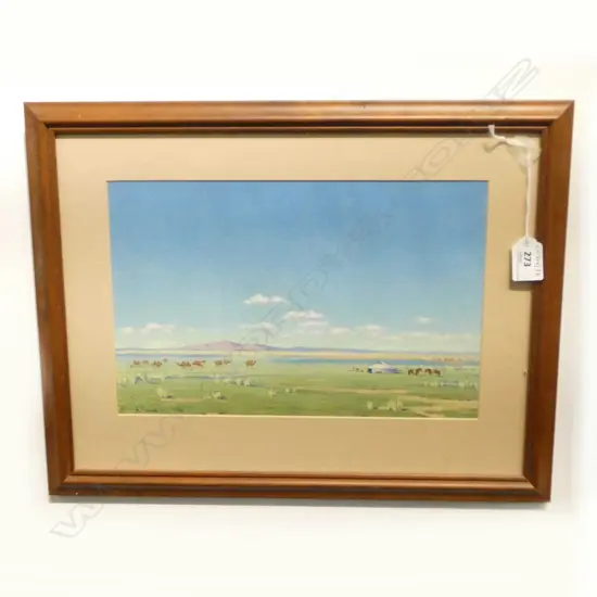 FRAMED GAUCHE MONGOL CAMP SIGNED G TIMUR H200 W310