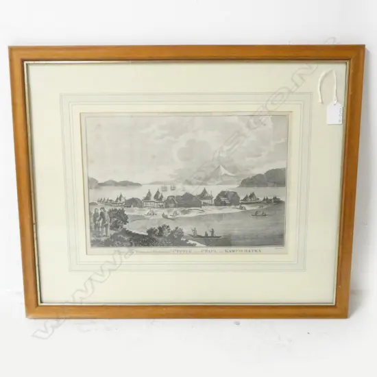 HOGG, ALEXANDER (1778-1824) - A VIEW OF THE HARBOUR & TOWN AT KAMTSCHATKA, PRINT, 230 x 330mm