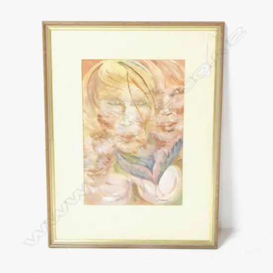 COHEN, J. - THE THREE FACES, WATERCOLOUR, SIGNED, 430 x 290mm