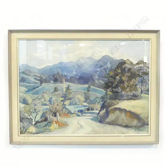 FRAMED W/C NELSON LANDSCAPE  SIGNED M RHODES 68 SIZE 550X750MM